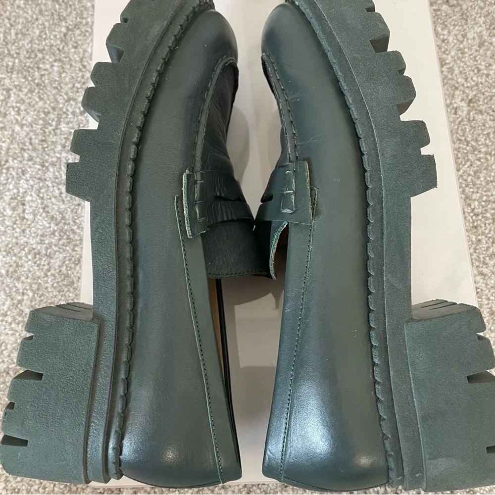 Free People Lyra Lug Sole Green Loafers Size 39.5/9.5 - Picture 8 of 11